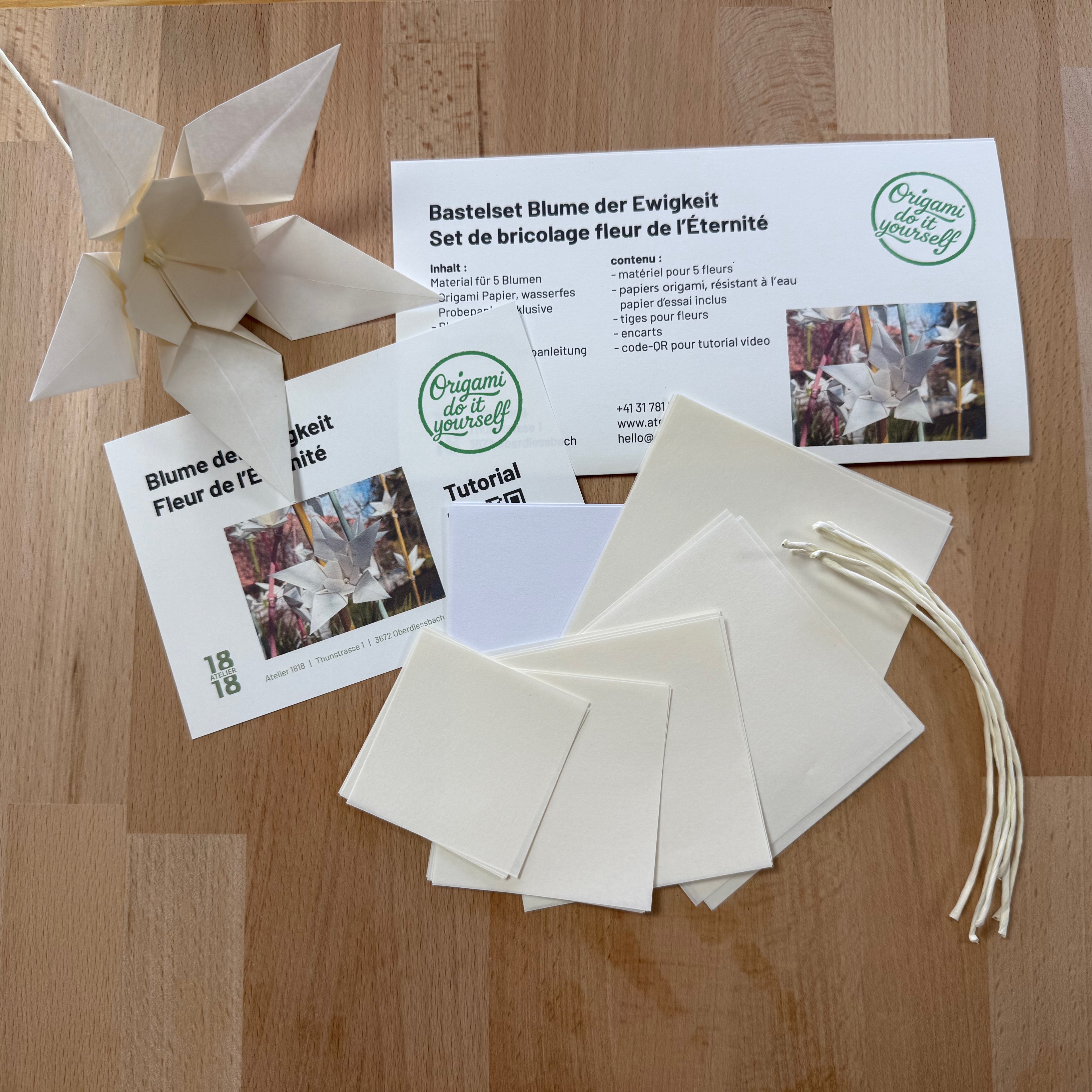 Bastelset Origami Blume der Ewigkeit "Osterbrunnen 26"